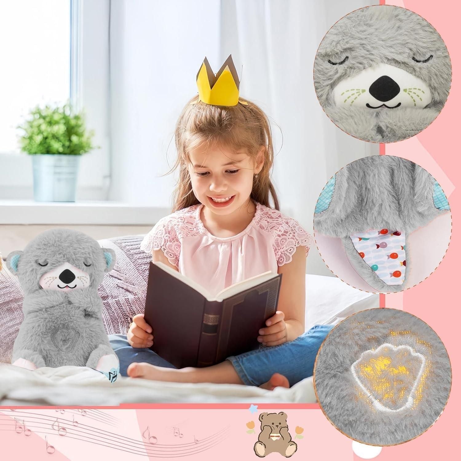 Breathing Teddy Bear with Soothing Music – Soft Comfort Plush Sleep Aid Toy