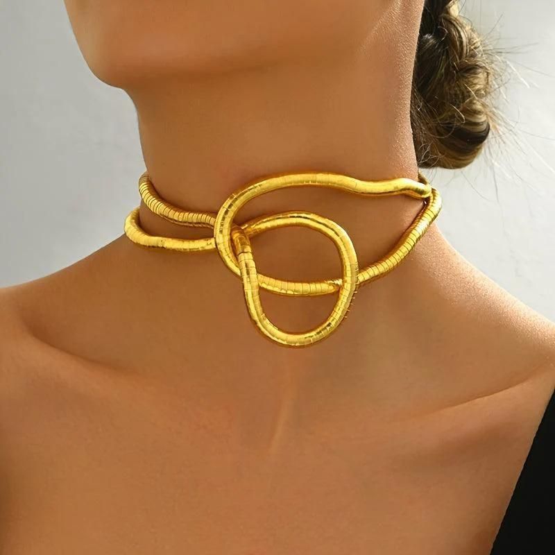 Multi Styling Bendable Necklace for Women – Flexible Gold Plated Statement Jewellery