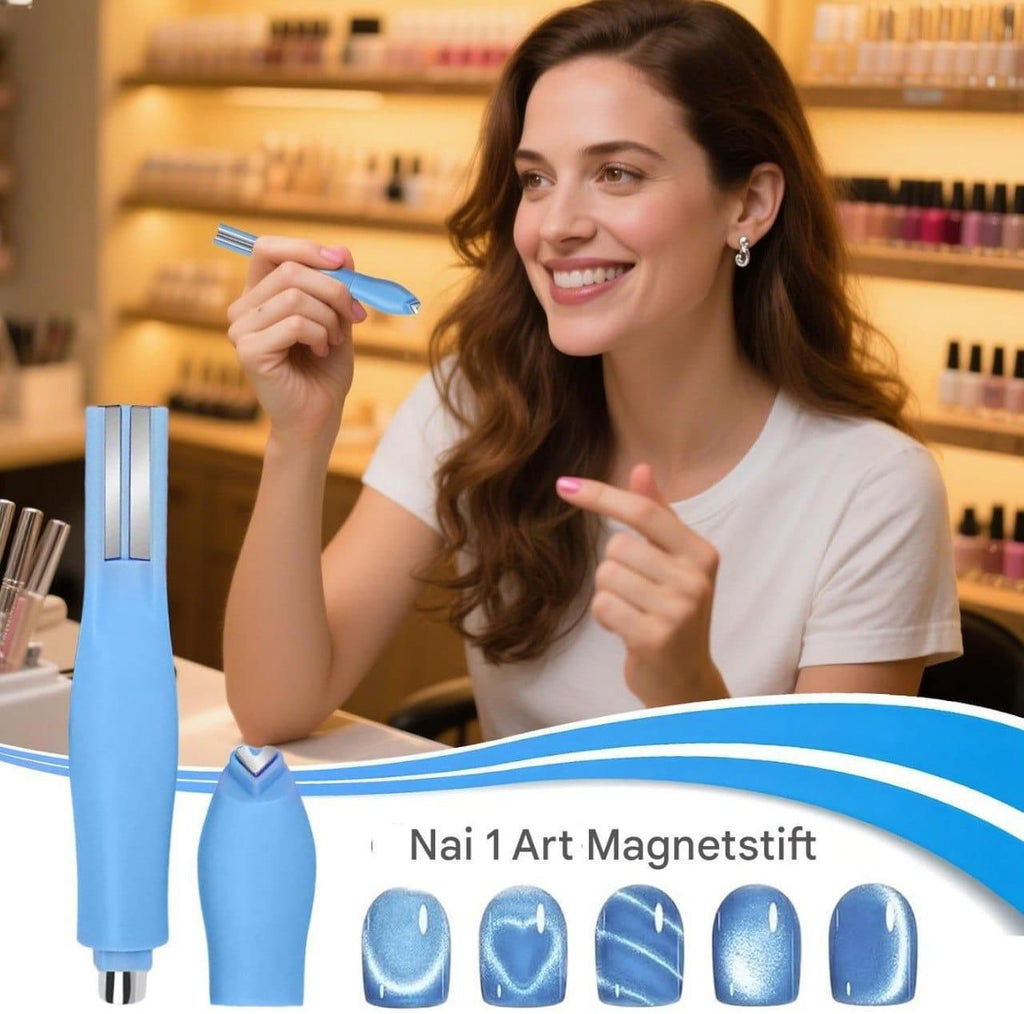 3 in 1 Cat Eye Nail Magnet Tool for Gel Polish – Professional Nail Art Design Tool (Pack of 2)