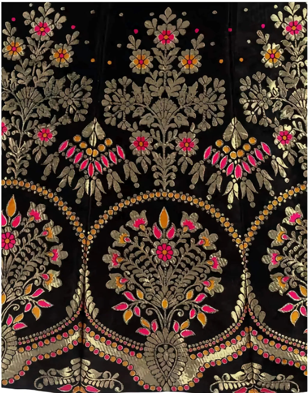 Detailed view of Banarasi art silk choli with zari pattern
