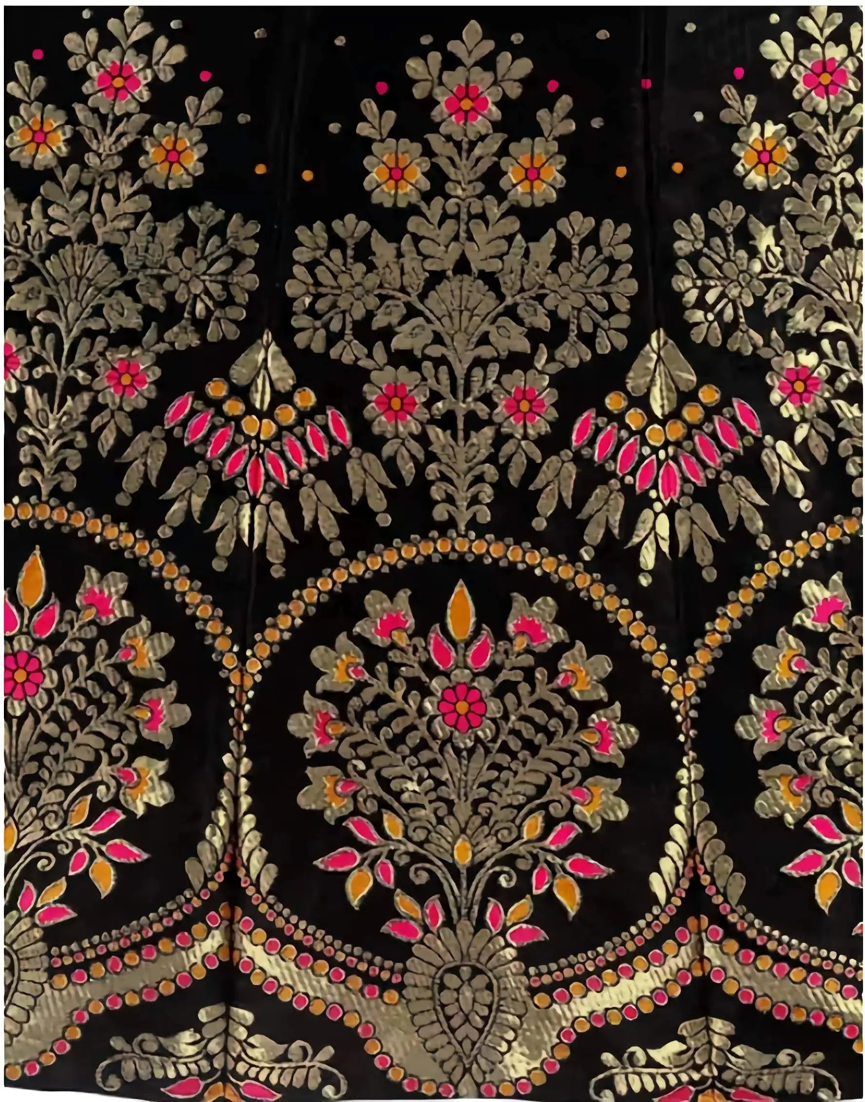 Detailed view of Banarasi art silk choli with zari pattern