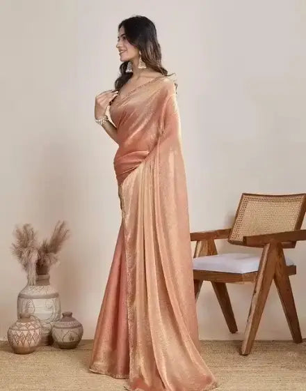 Party wear crush chiffon saree elegant ethnic style