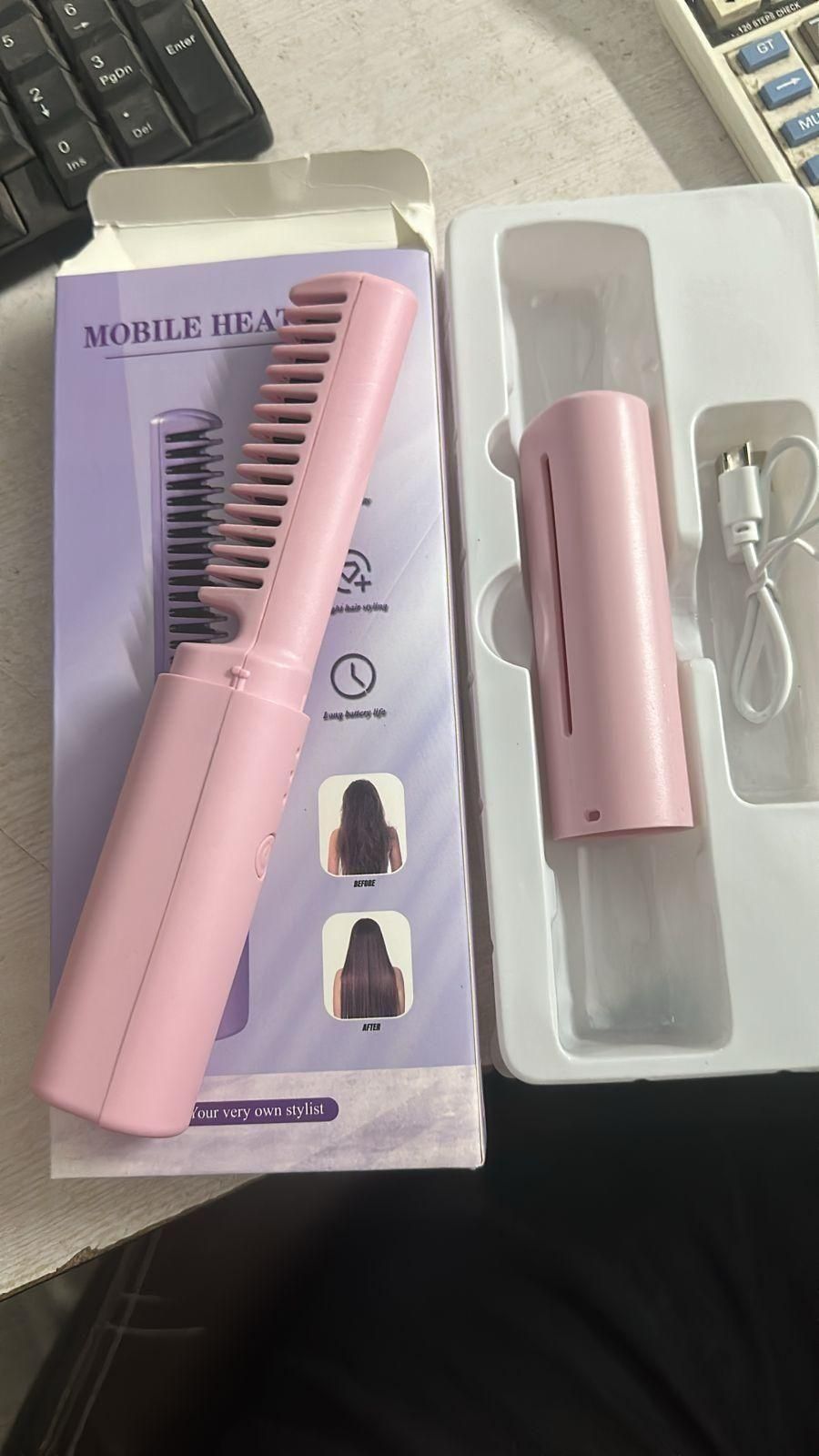 Hair touch-up using Mini Cordless Hair Straightener for smooth everyday styling