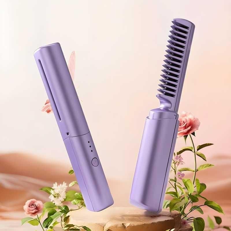 Hot comb teeth of Mini Cordless Hair Straightener for smooth frizz-free styling