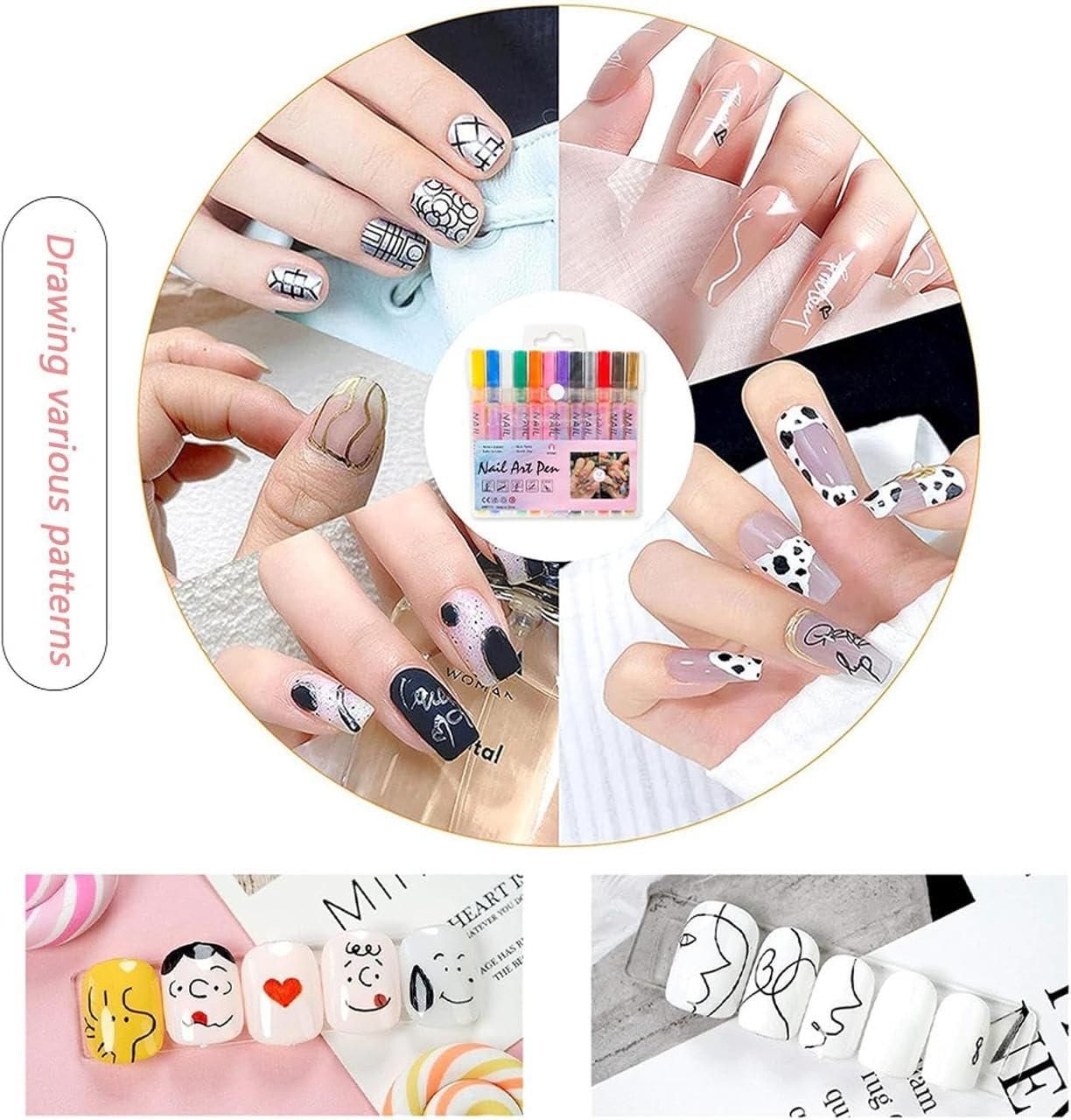 Creative nail designs using Nail Art Pens Set of 12 Colors – DIY Nail Art Inspiration