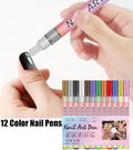 Front view of Nail Art Pens Set of 12 Colors – DIY Multicolor Nail Design Pens