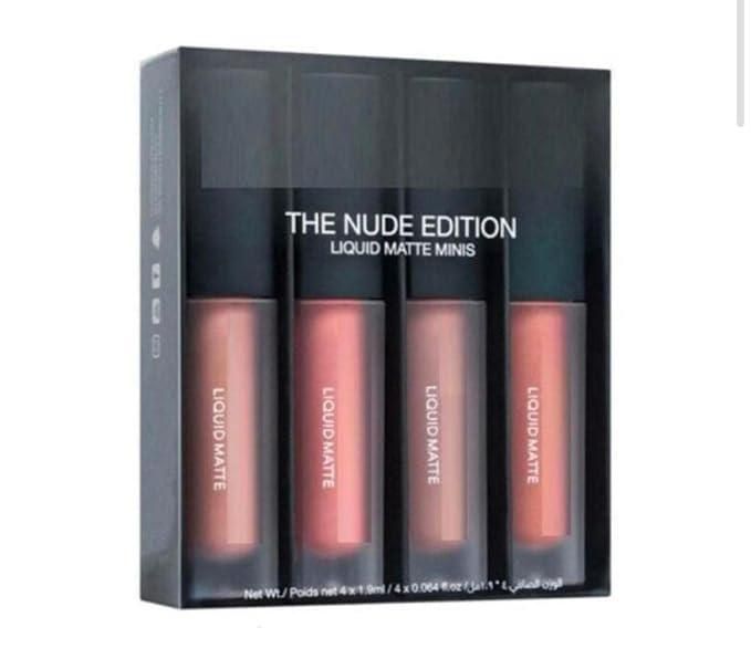 Front view of Nude Red Edition Liquid Lipstick Set of 4 – Long-Lasting Nude Shades (16ml)