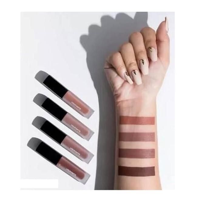 Different nude and red shades in Nude Red Edition Liquid Lipstick Set – Smooth Matte Finish