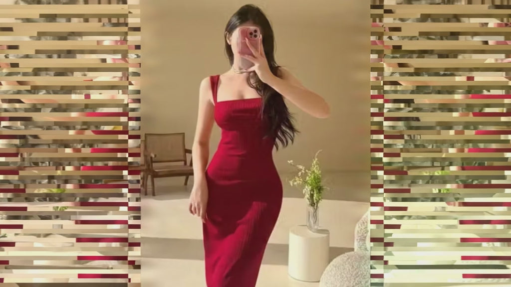 Video of designer maroon red sleeveless embellished maxi dress for women party wear