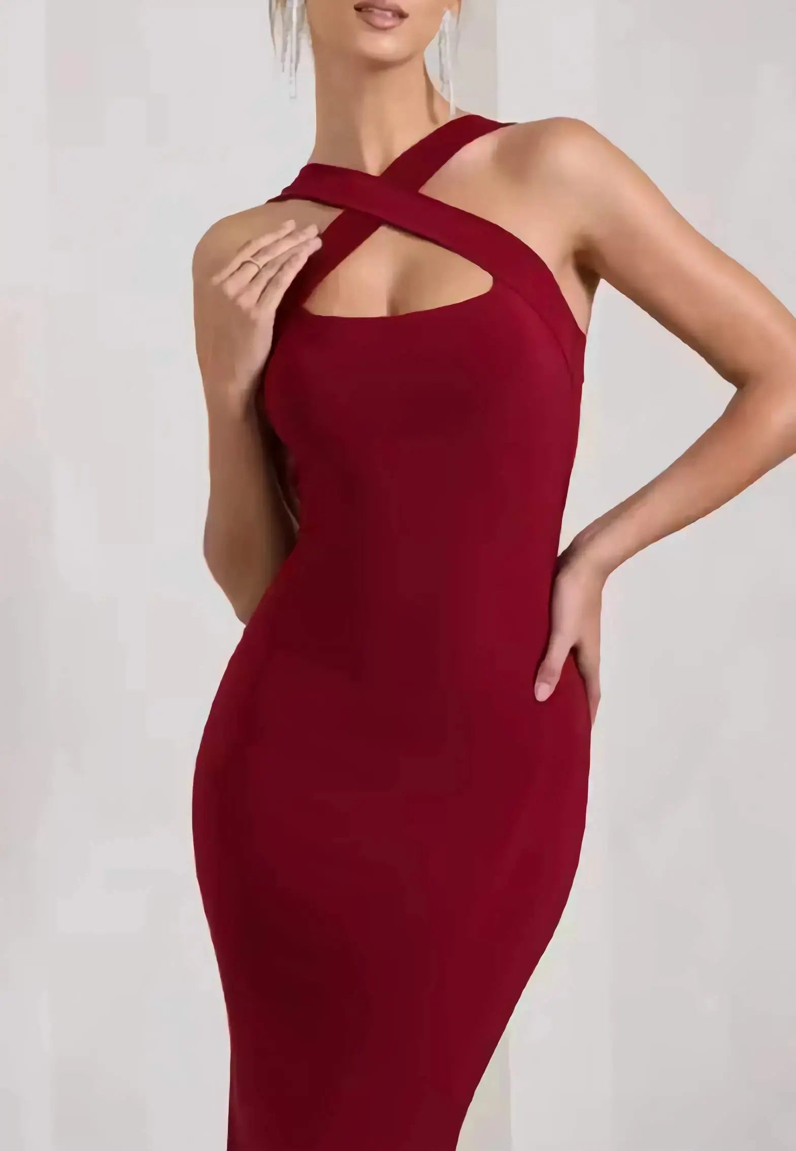 Soft stretchable Lycra fabric sleeveless bodycon dress for women