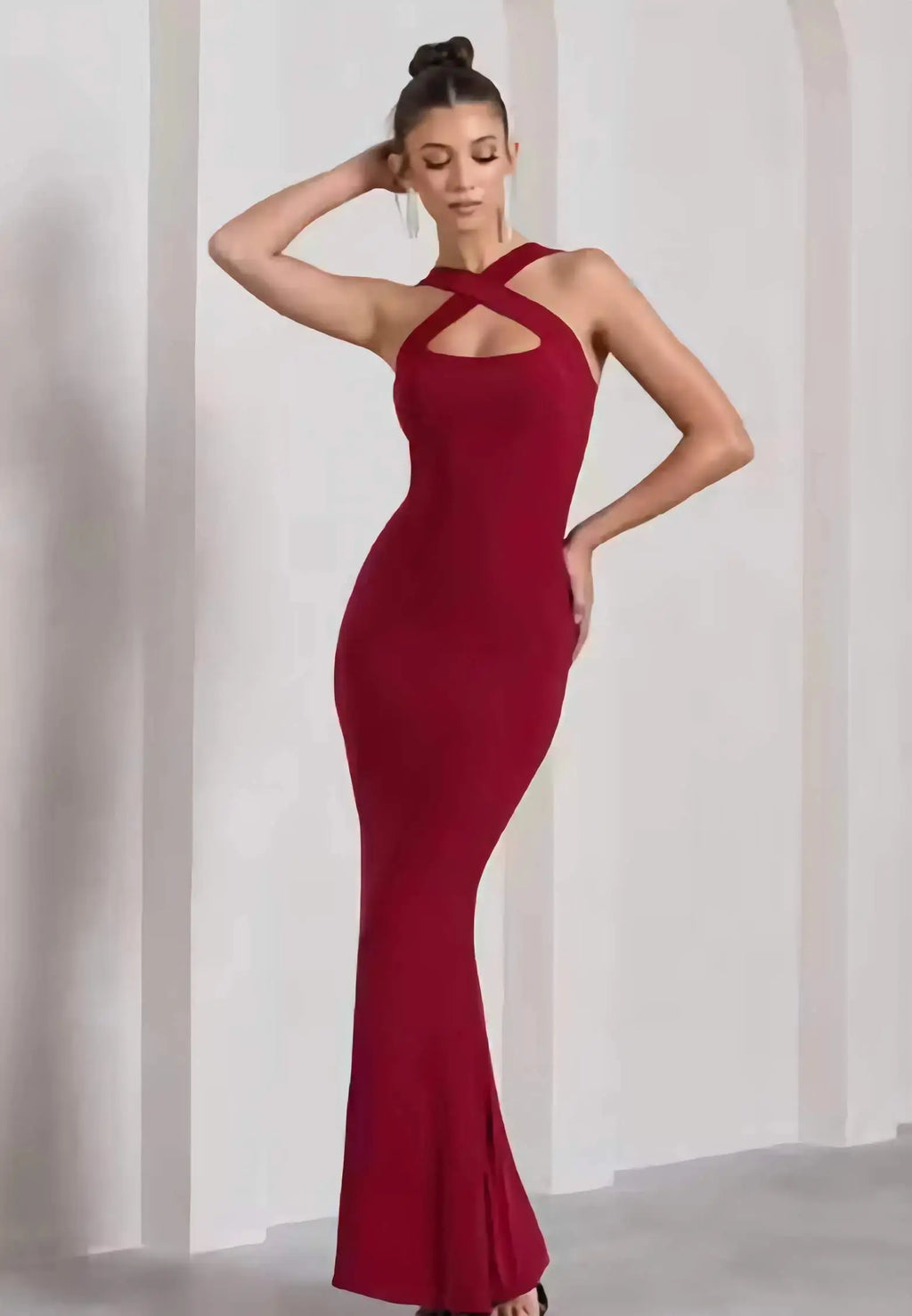 Sleeveless bodycon full length dress for women made in India