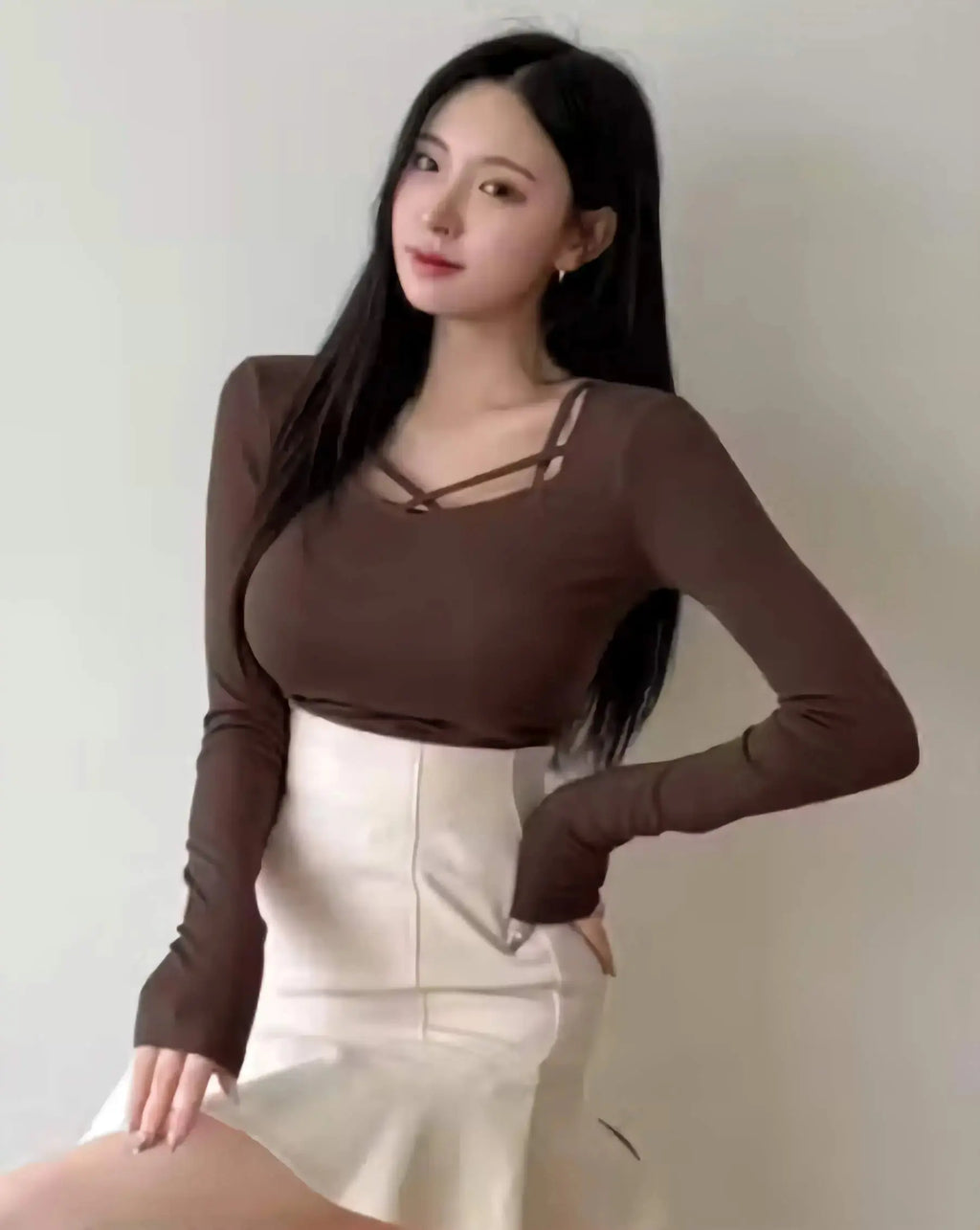 Square neck western crop top styled with jeans