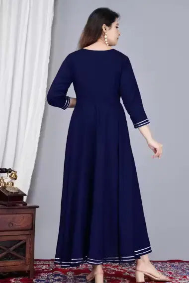 Indian ethnic wear women Anarkali kurti in solid rayon fabric for festive occasions